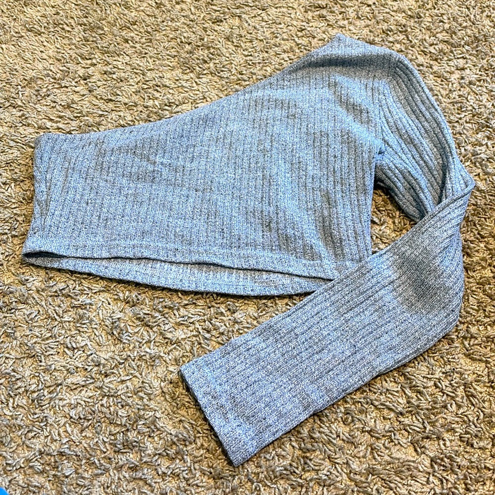 Gray One Sleeve Cropped Top